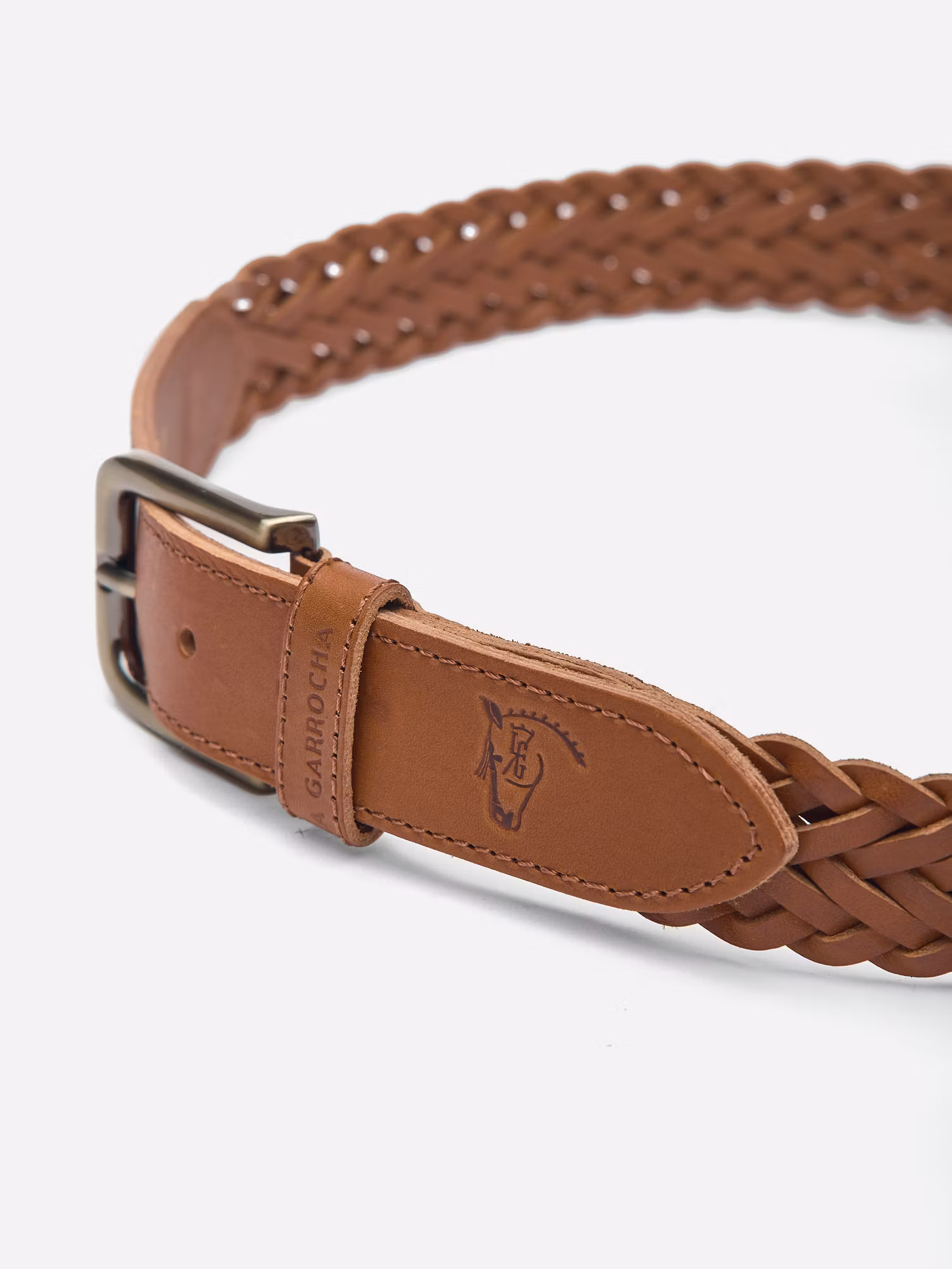 Cinto de couro trançado | Camel