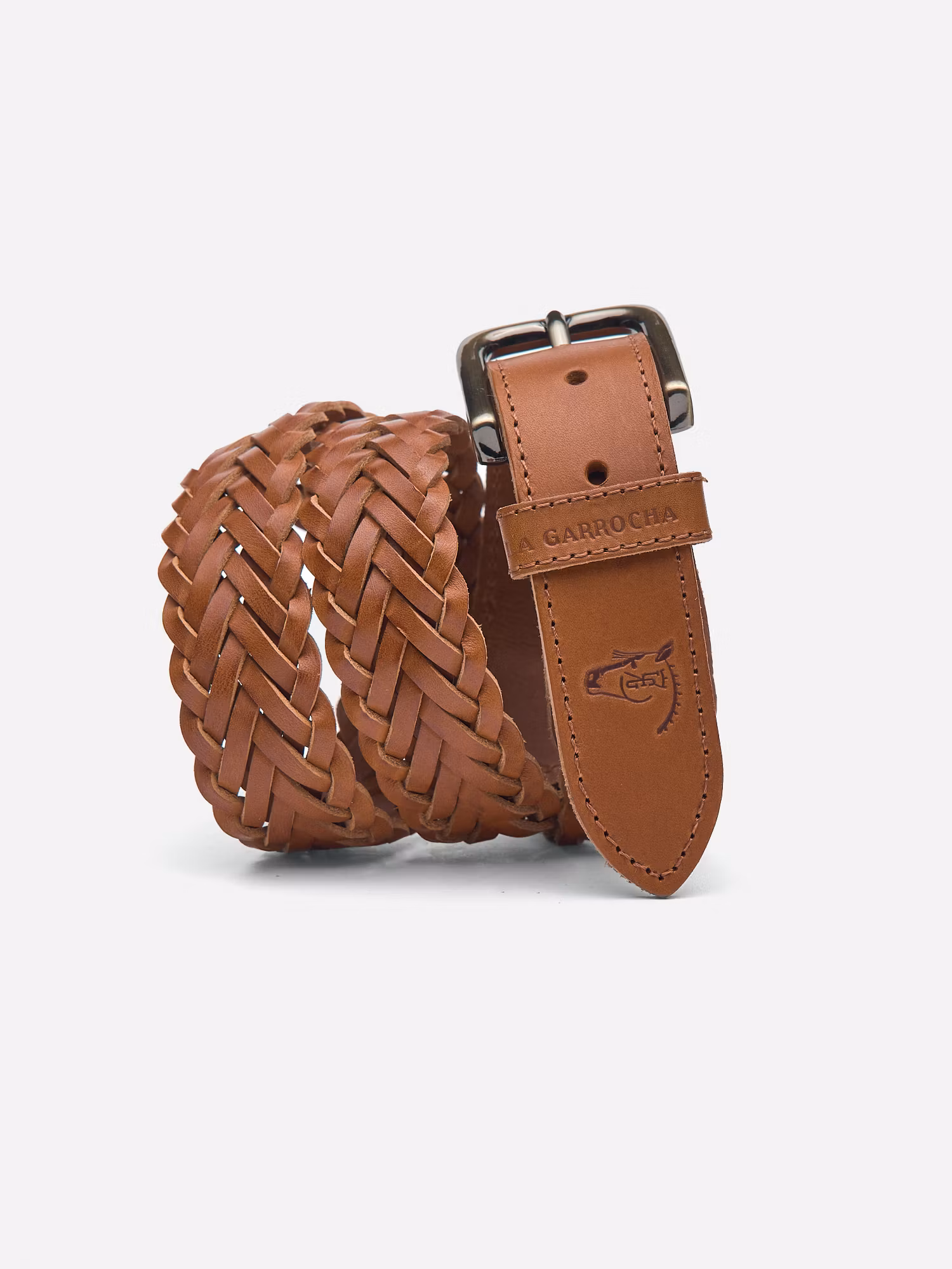 Braided Leather Belt | Camel