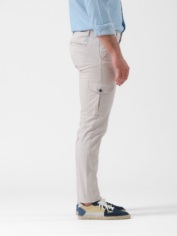 Calças cargo algodão | Beige