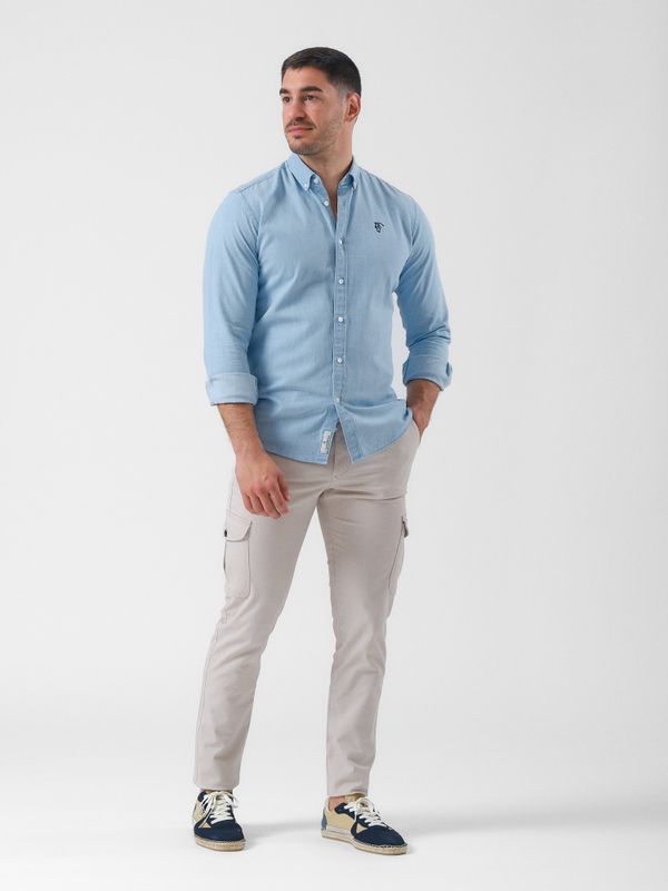 Calças cargo algodão | Beige