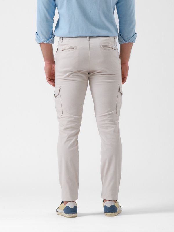 Calças cargo algodão | Beige