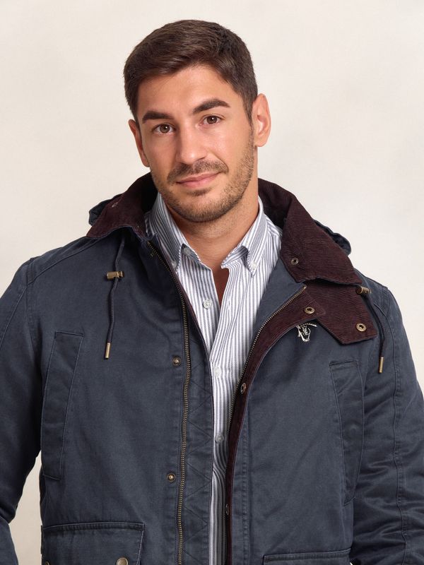 Parka Efeito Encerado | Marino