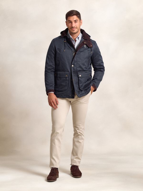 Parka Efeito Encerado | Marino