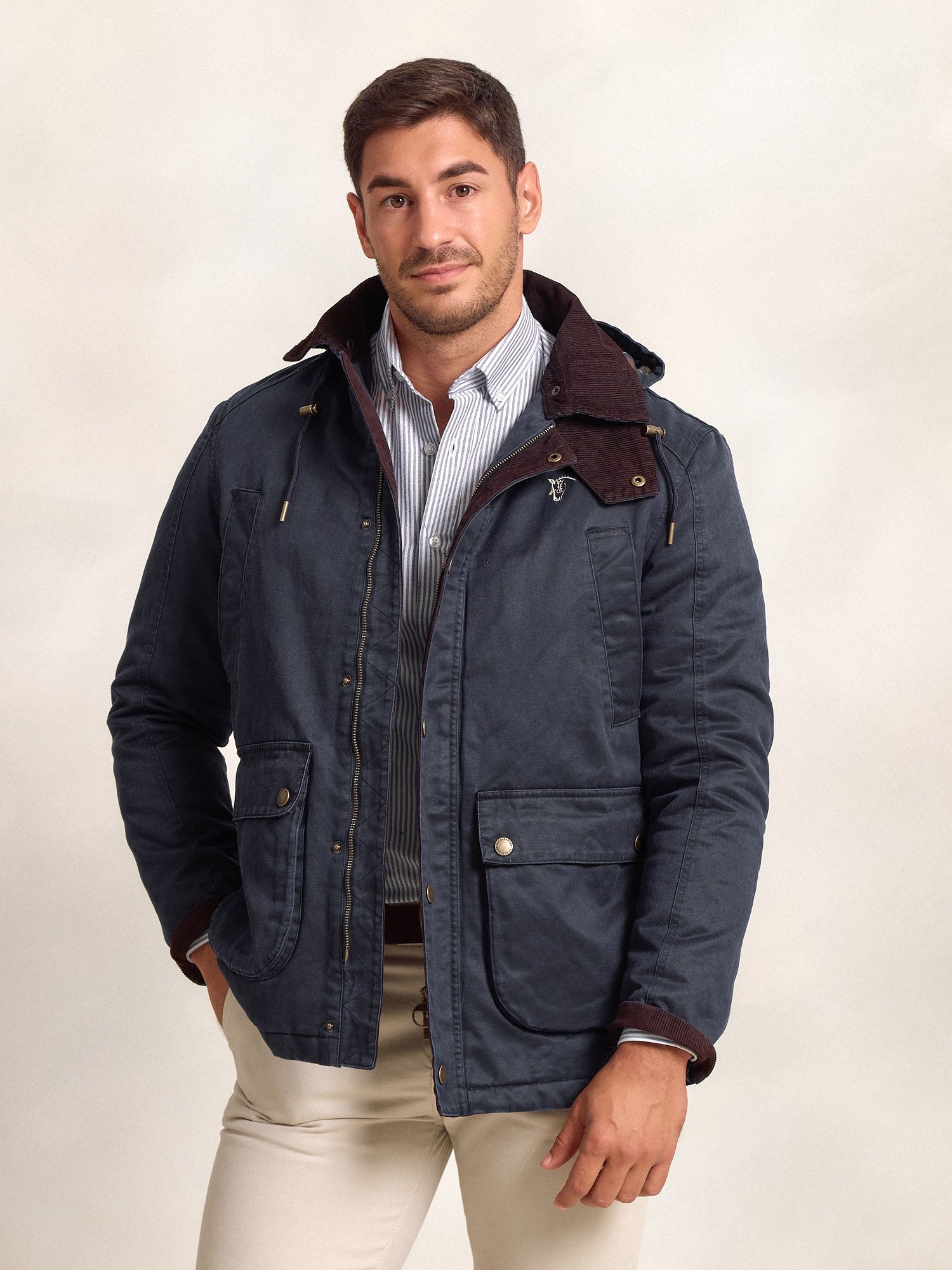 Waxed-Effect Parka | Marino