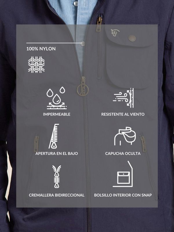 Jaqueta corta-vento técnica | Marino