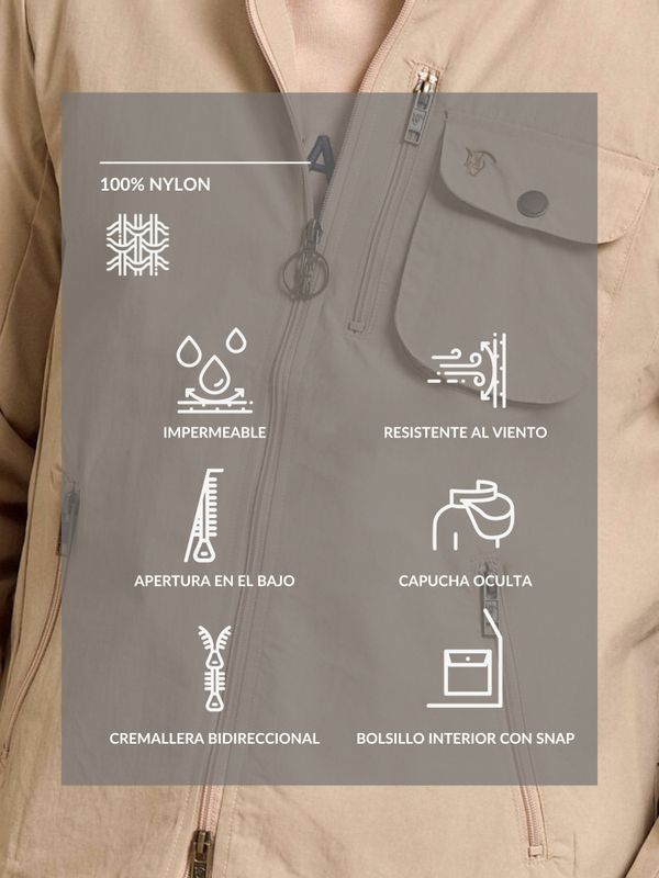Jaqueta corta-vento técnica | Beige