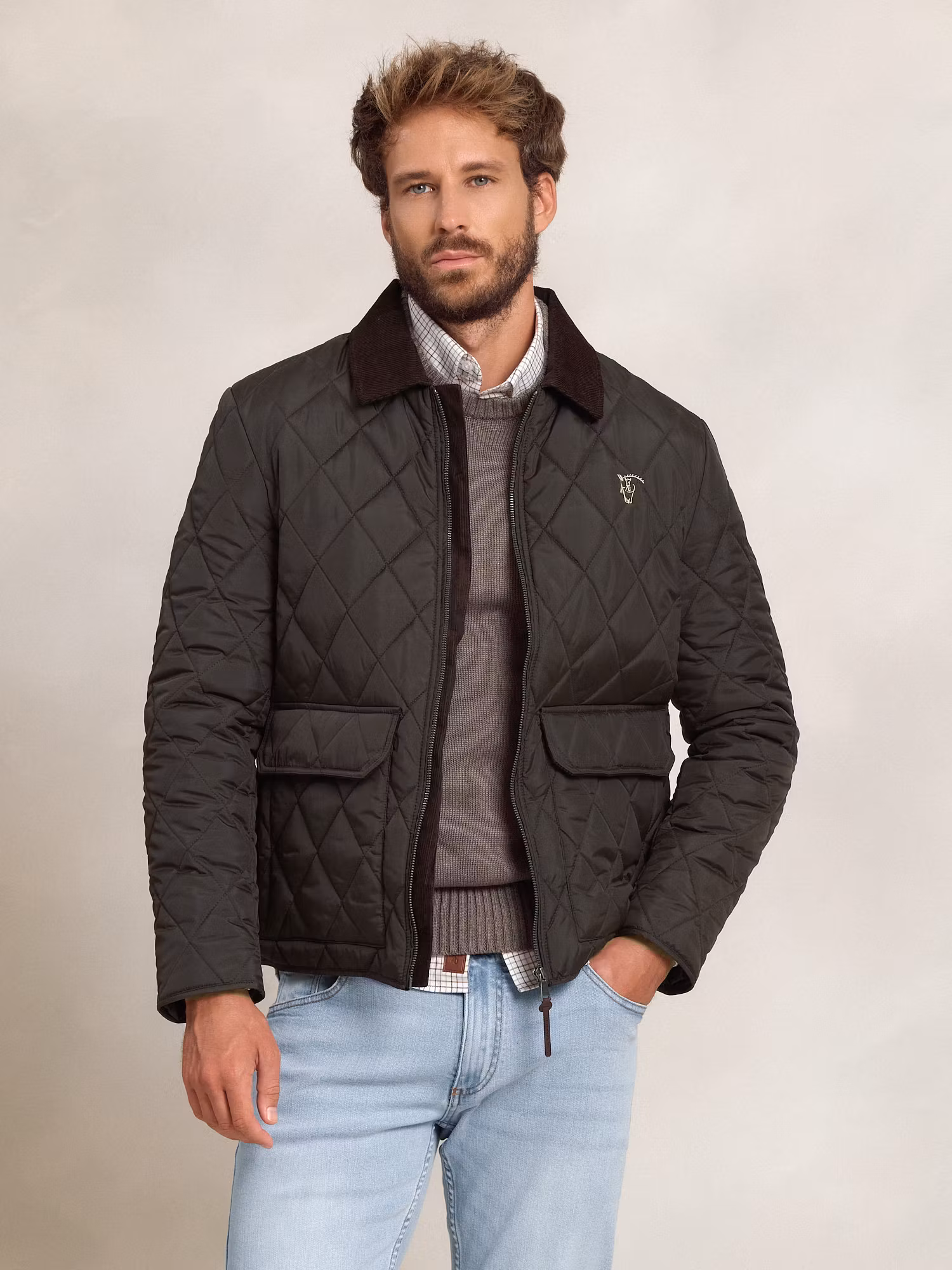 Husky Quilted Coat | Carbón