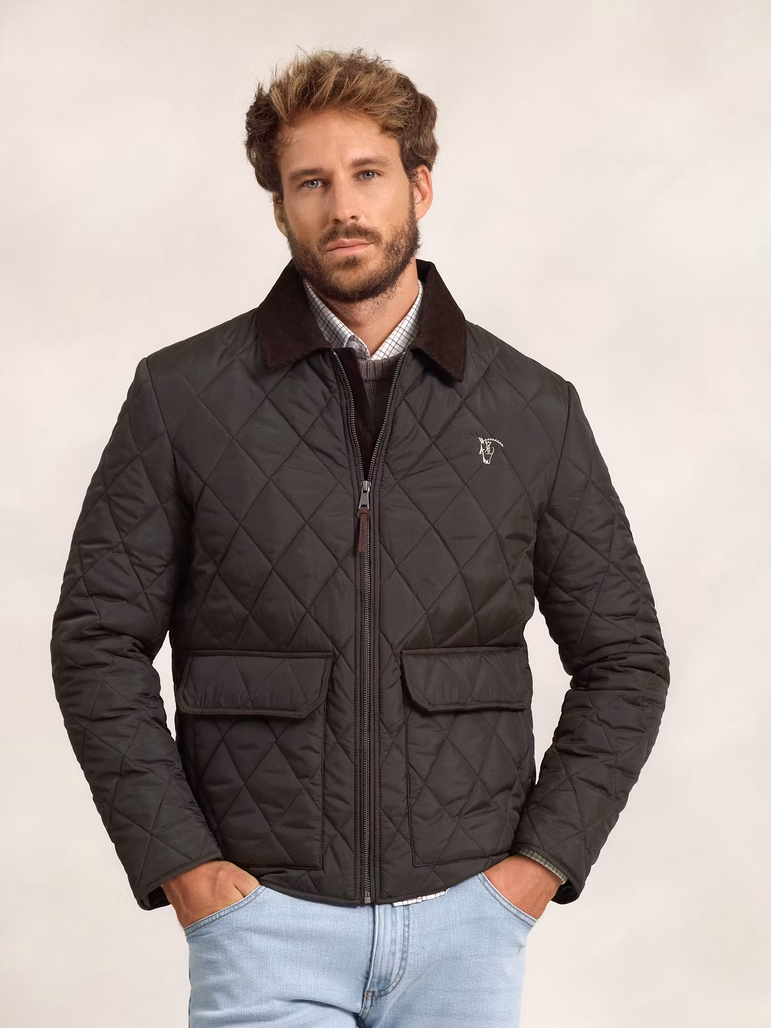 Husky Quilted Coat | Carbón