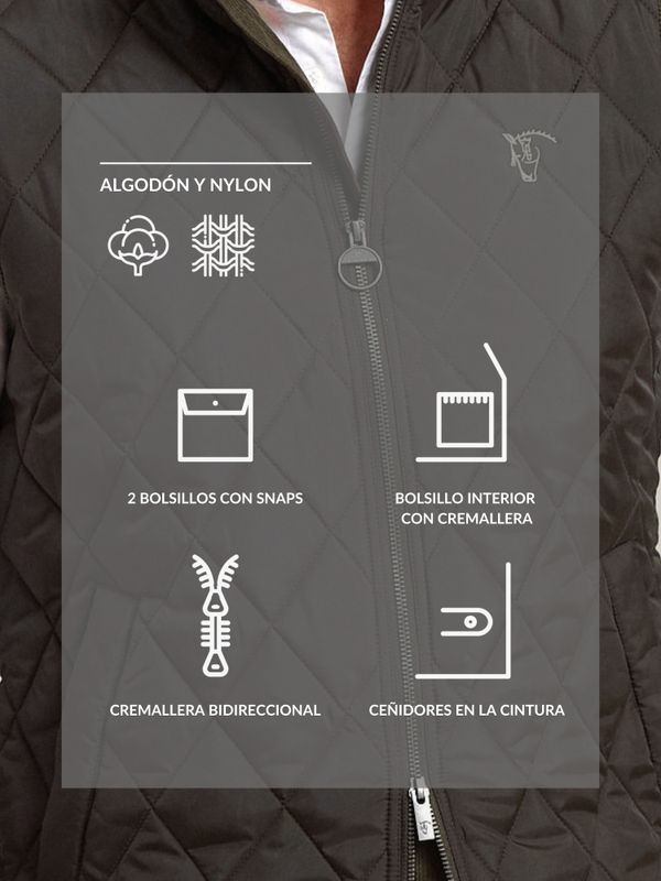 Colete Acolchoado de Losangos | Carbón