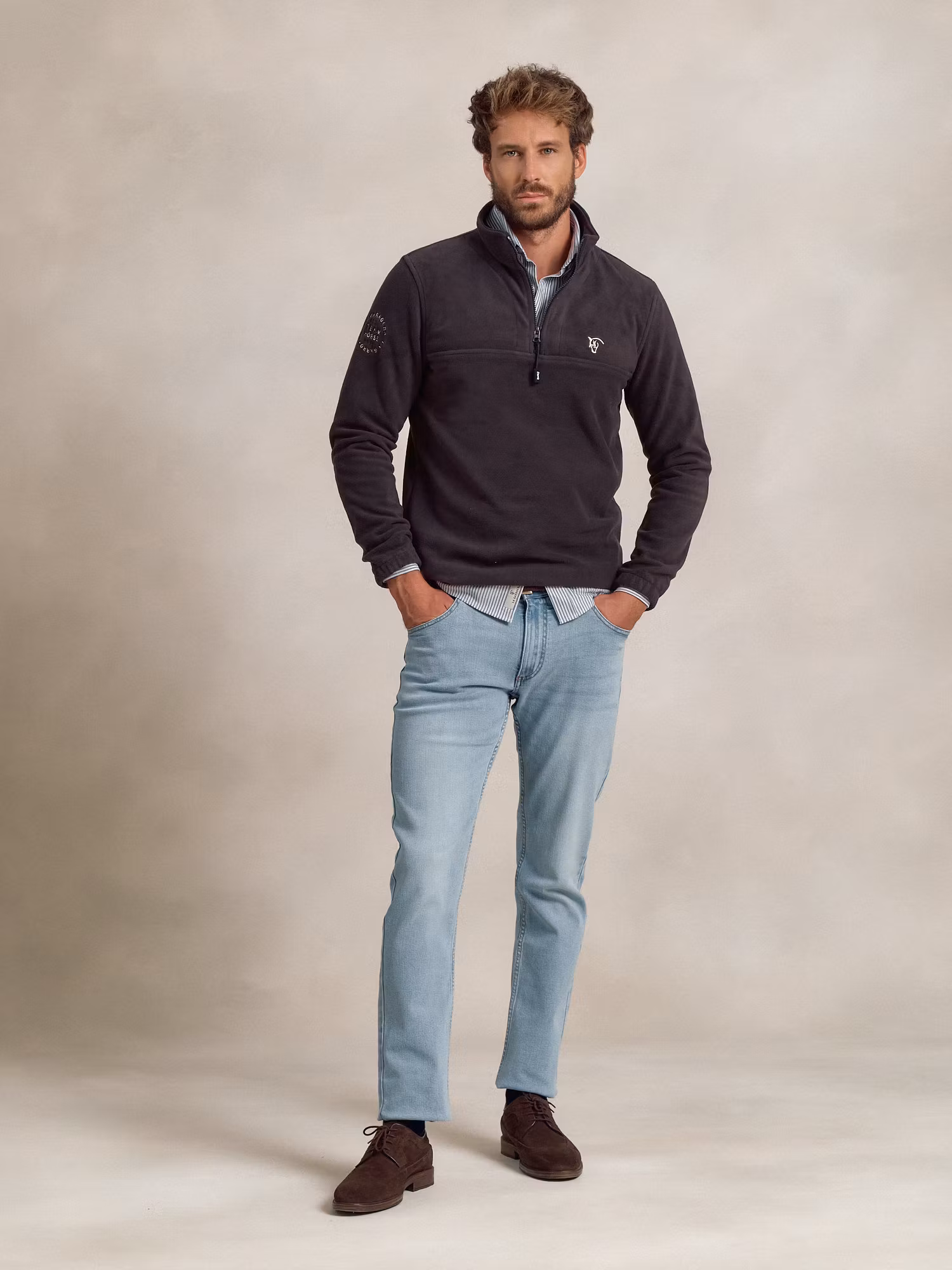 Demi Zip Fleece | Carbón