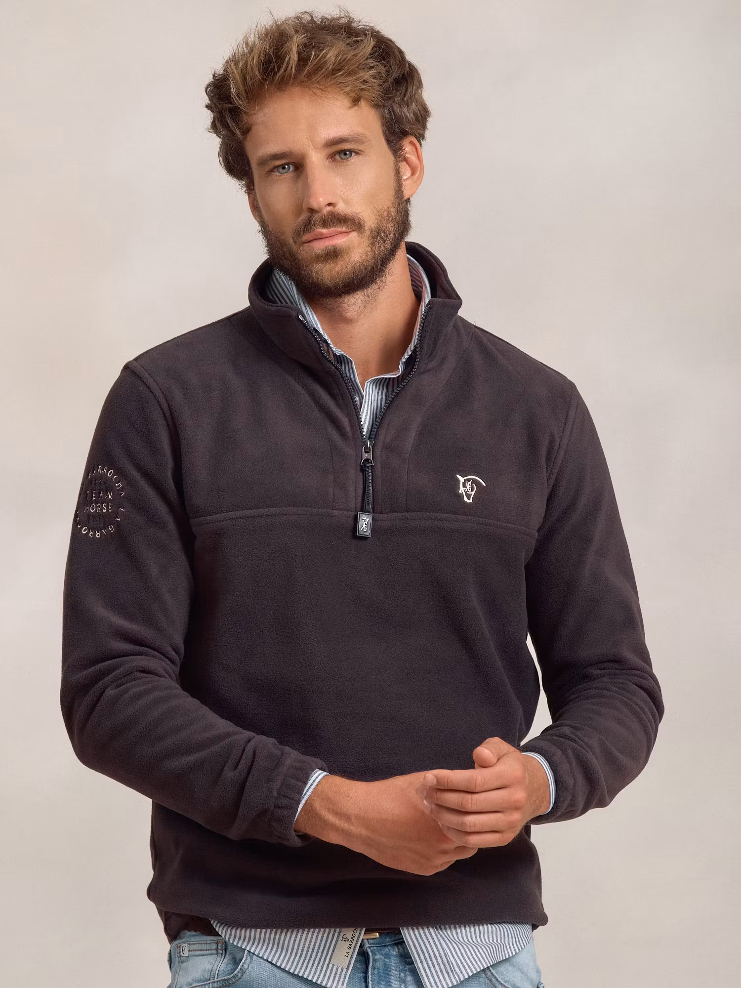 Demi Zip Fleece | Carbón