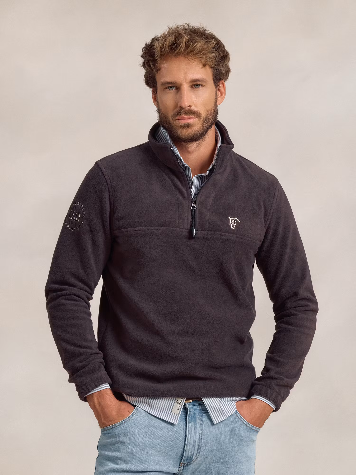 Demi Zip Fleece | Carbón