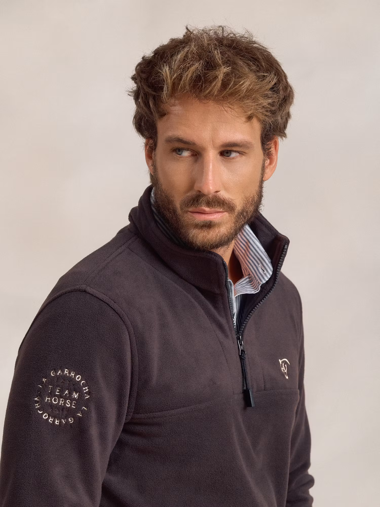 Demi Zip Fleece | Carbón