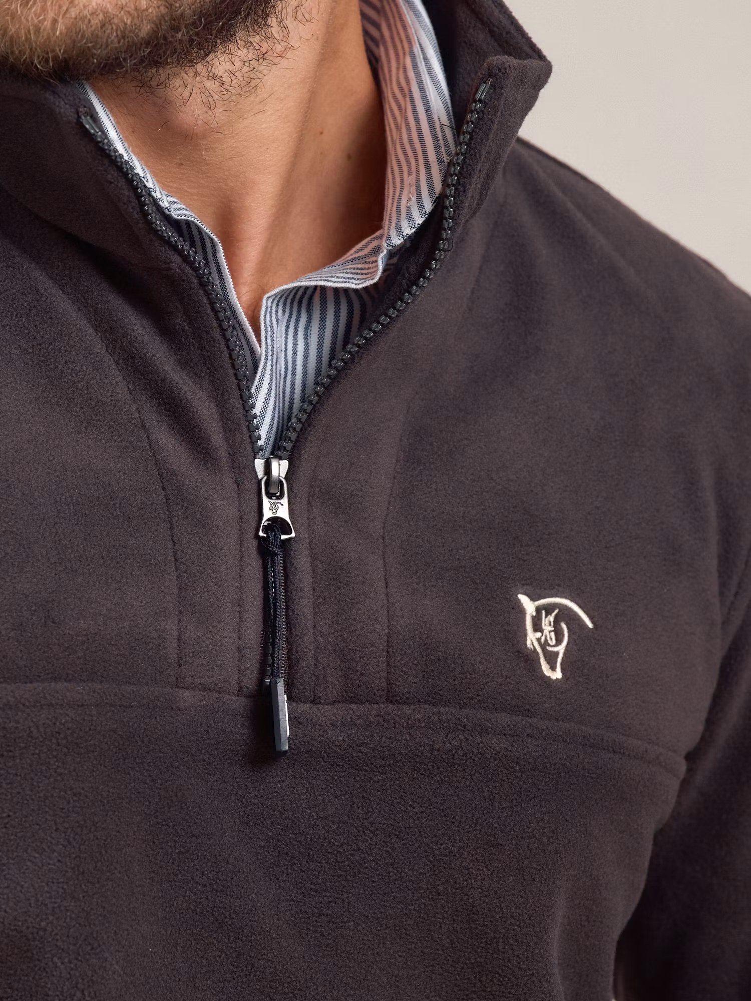 Demi Zip Fleece | Carbón