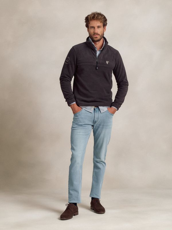 Demi Zip Fleece | Carbón