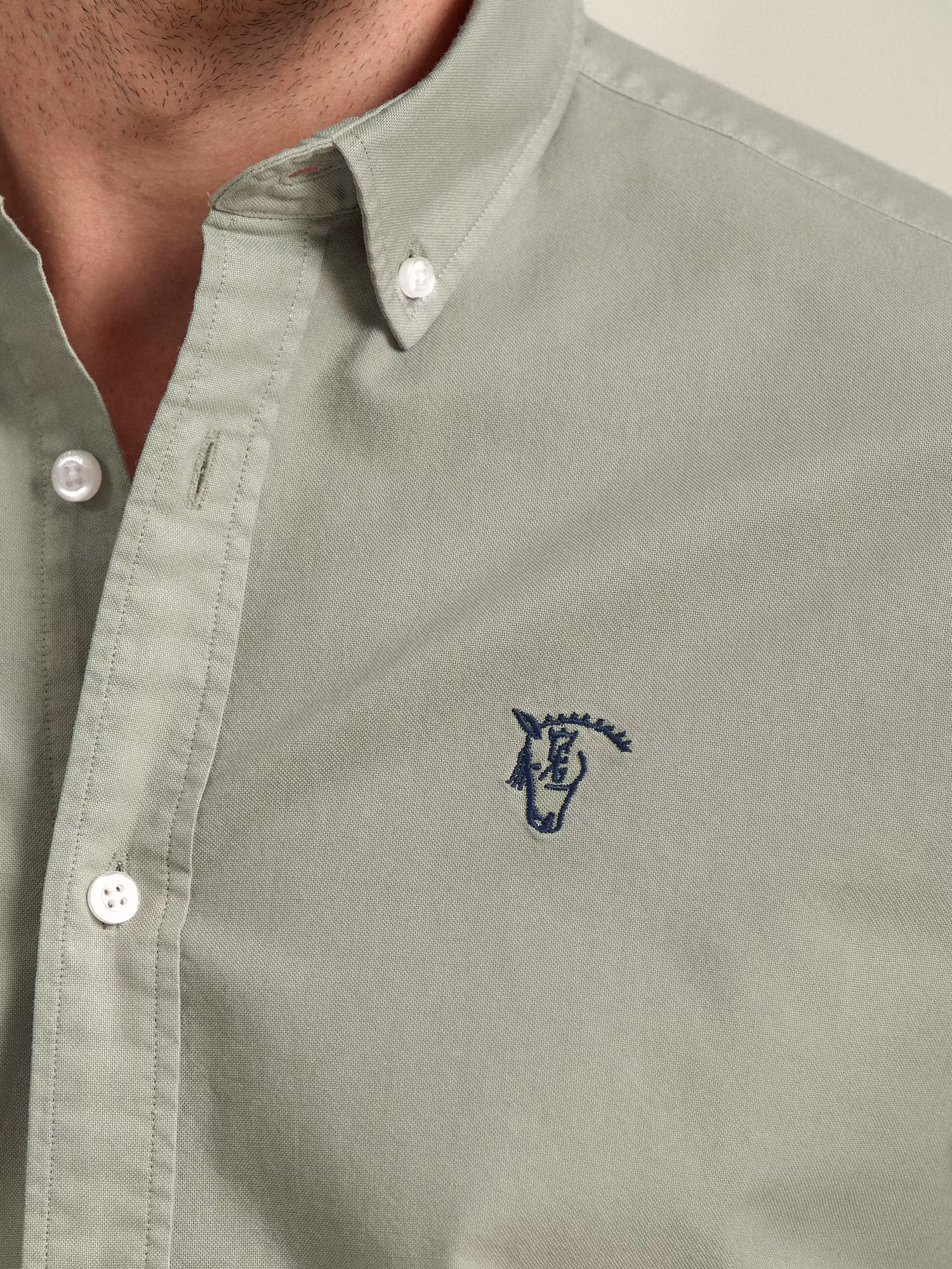 Chemise Garment Dyed | Vert Basilic