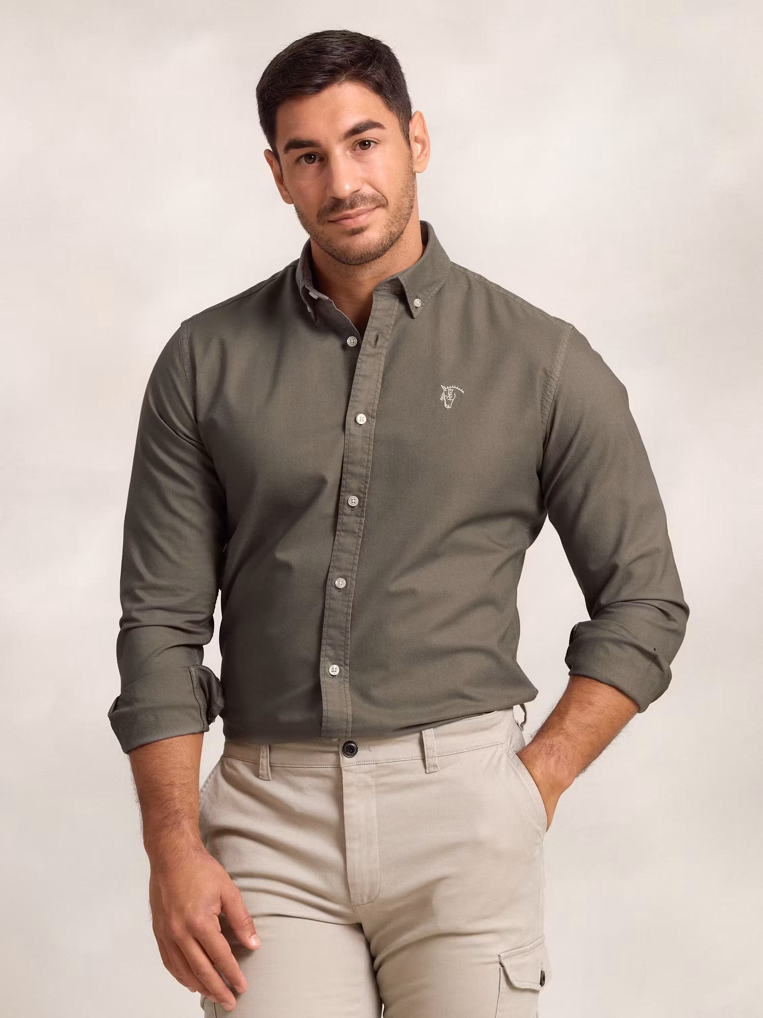 Chemise Garment Dyed | Vert Olive