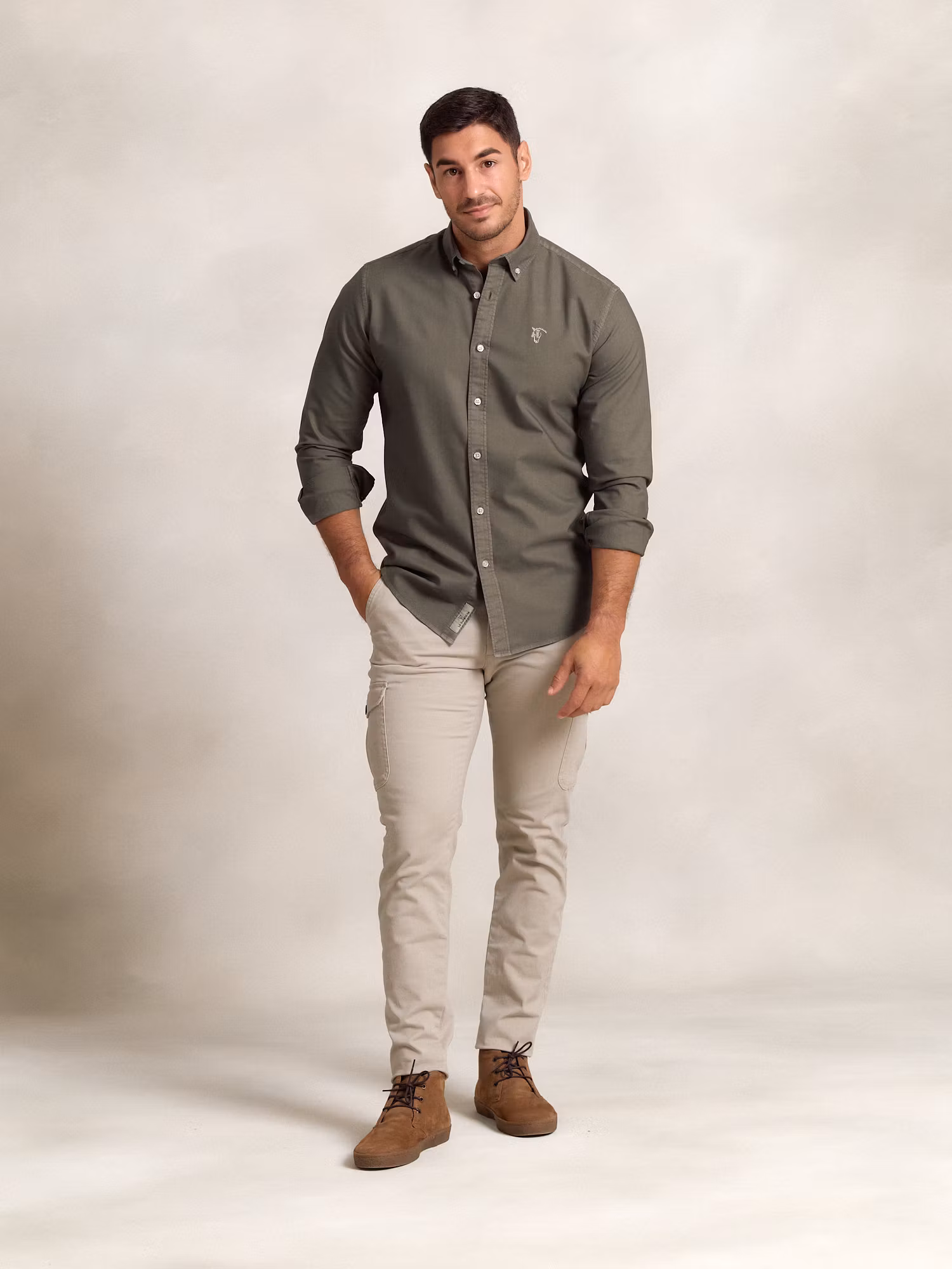 Chemise Garment Dyed | Vert Olive