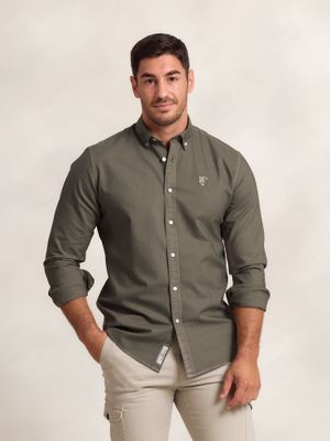 Camisa Garment Dyed | Verde Oliva