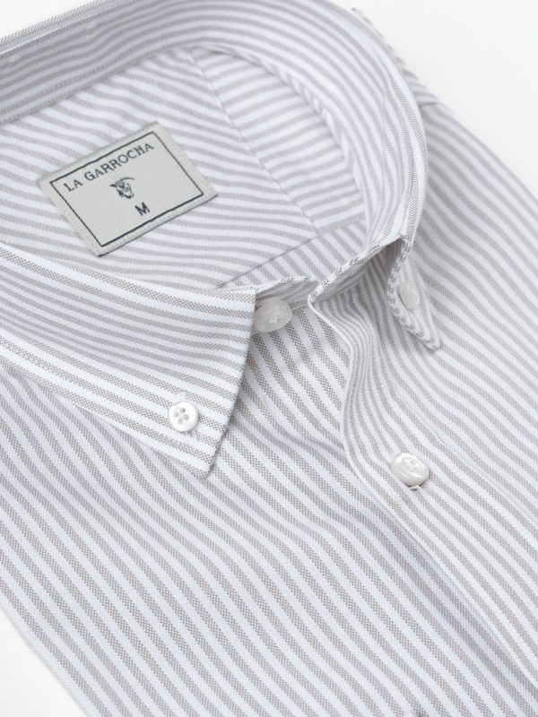 Chemise Oxford à Rayures | Gris