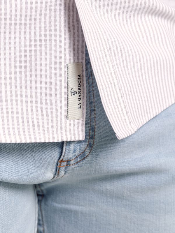 Chemise Oxford à Rayures | Gris