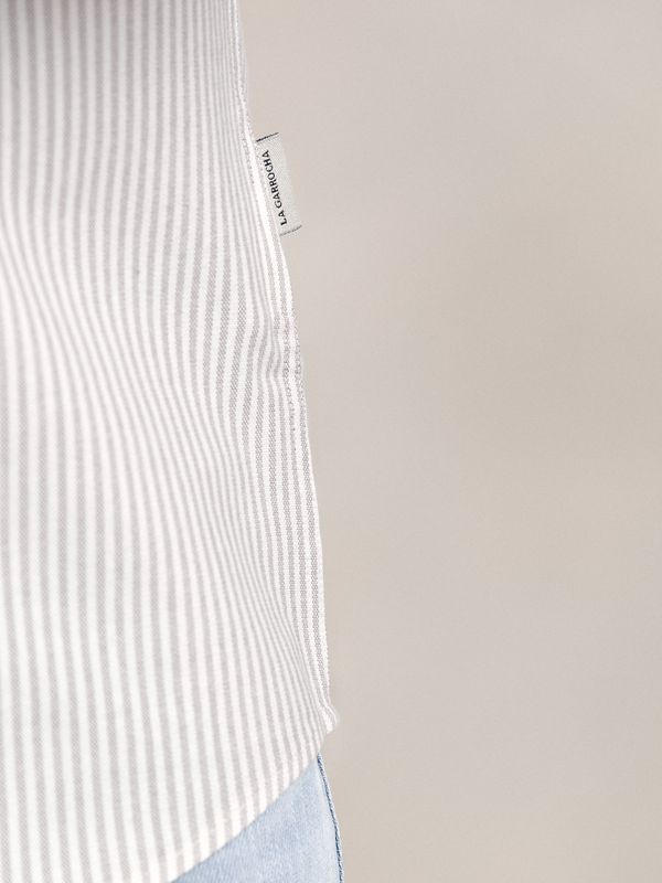 Chemise Oxford à Rayures | Gris