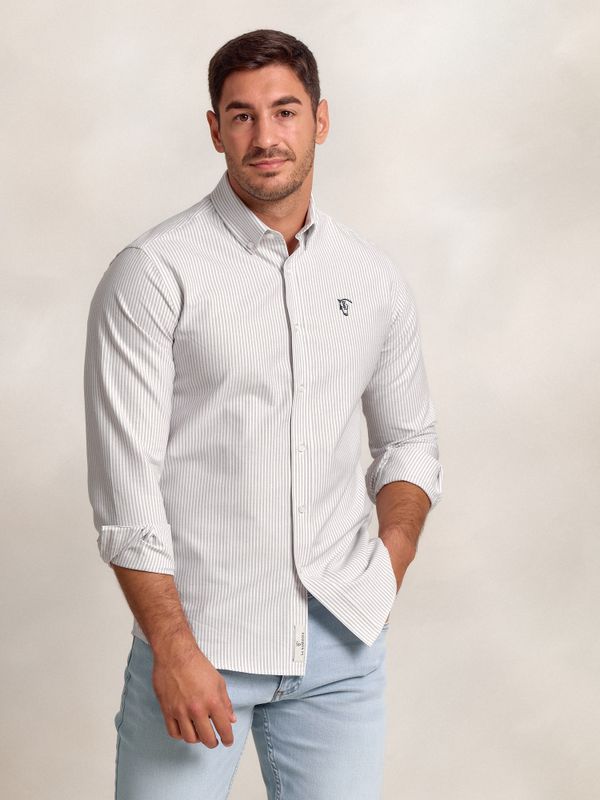 Chemise Oxford à Rayures | Gris