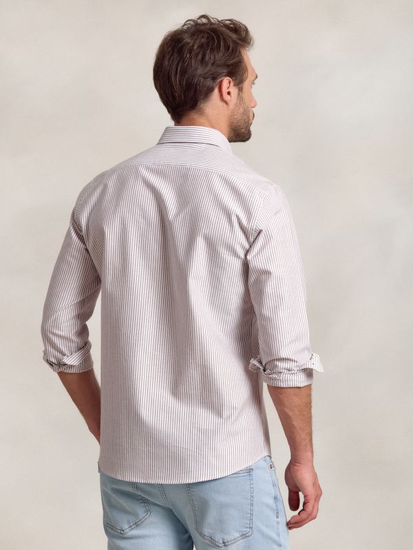 Chemise Oxford à Rayures | Taupe