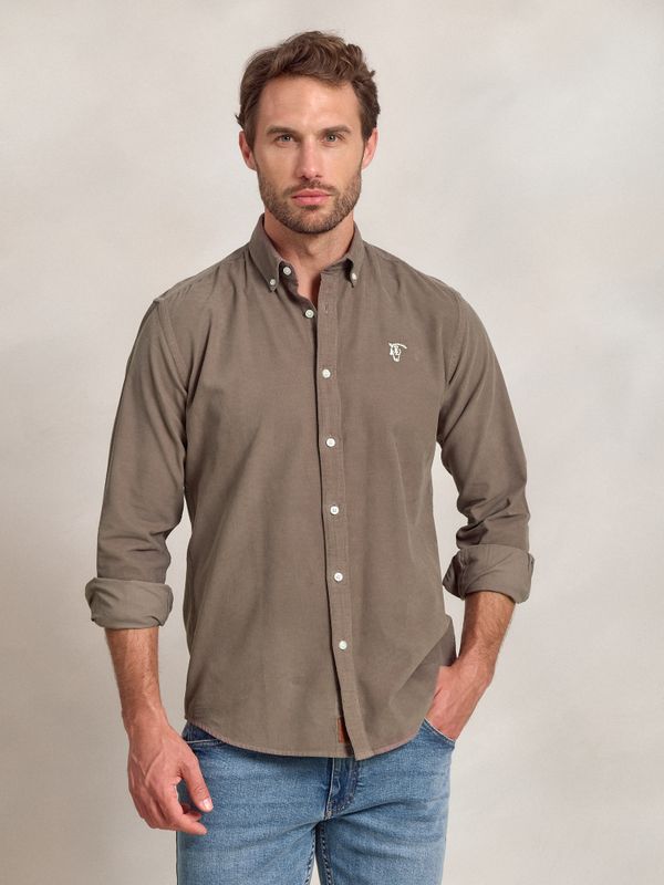 Camisa de Veludo Cotelê | Taupe