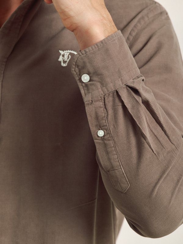 Camisa de Veludo Cotelê | Taupe