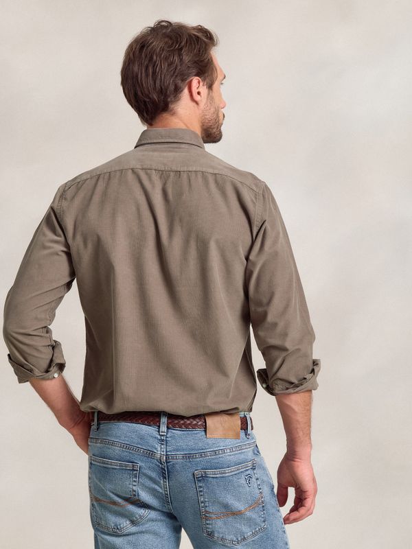 Camisa de Veludo Cotelê | Taupe