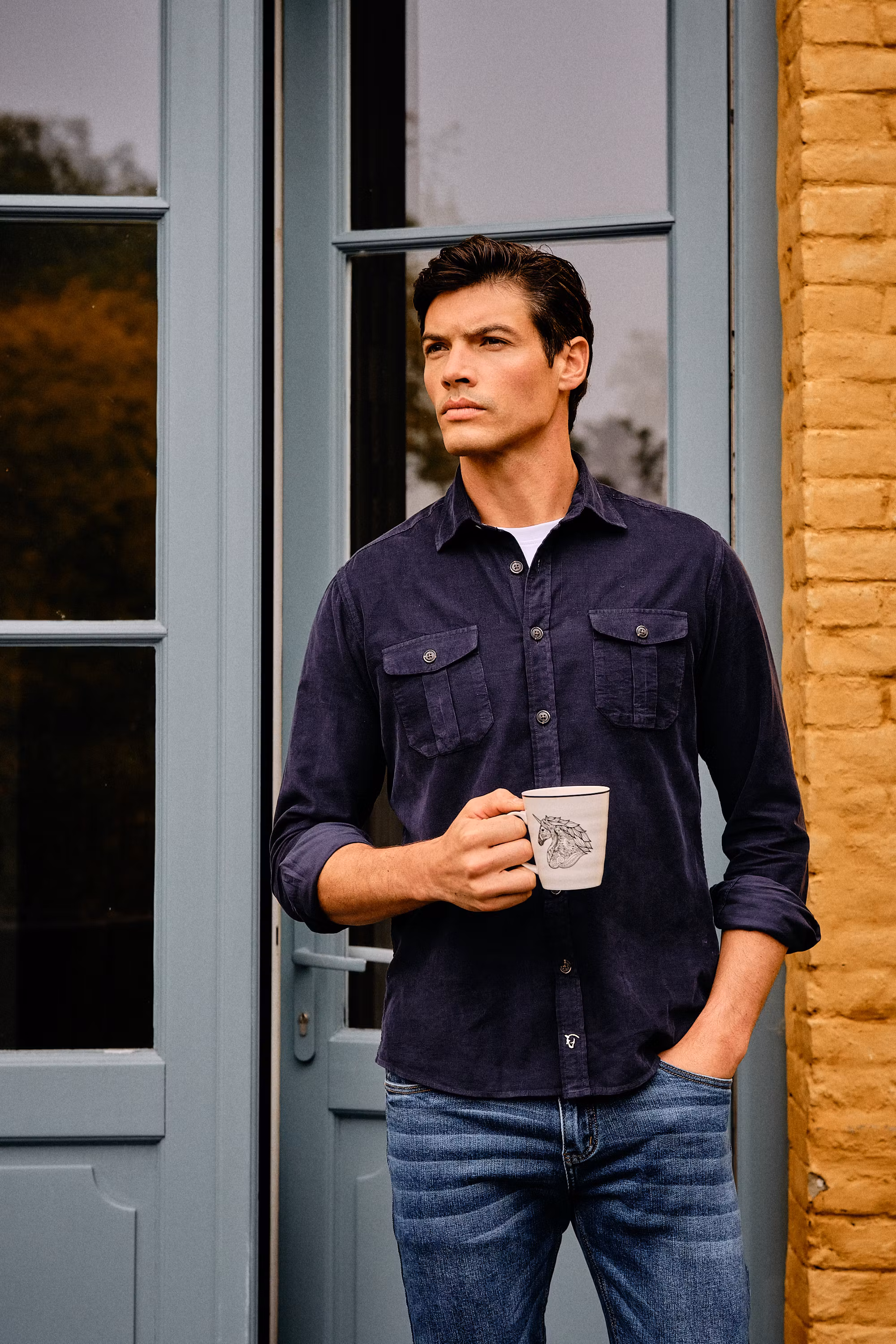 Corduroy Shirt with Pockets | Marino