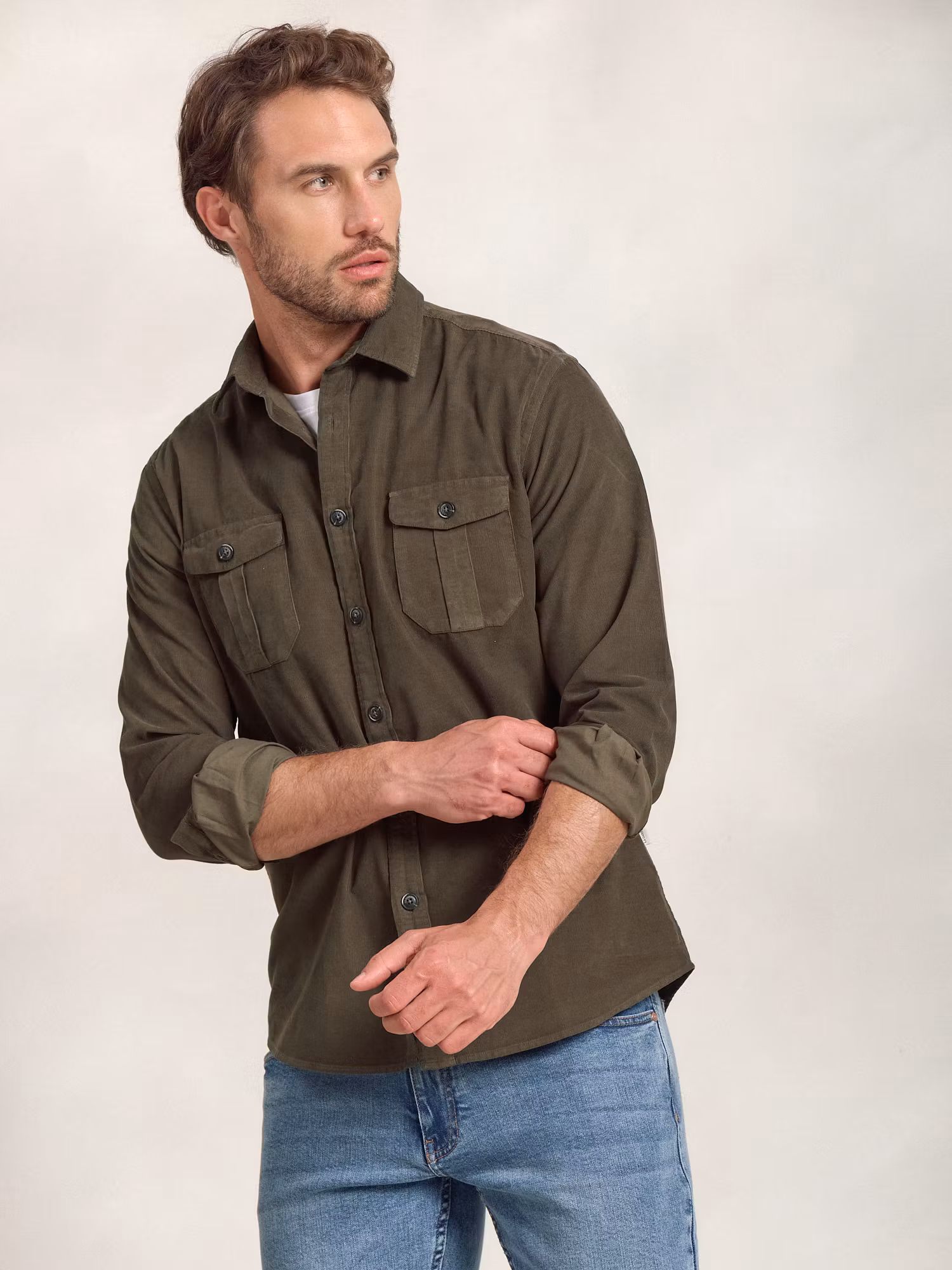 Corduroy Shirt with Pockets | Caza