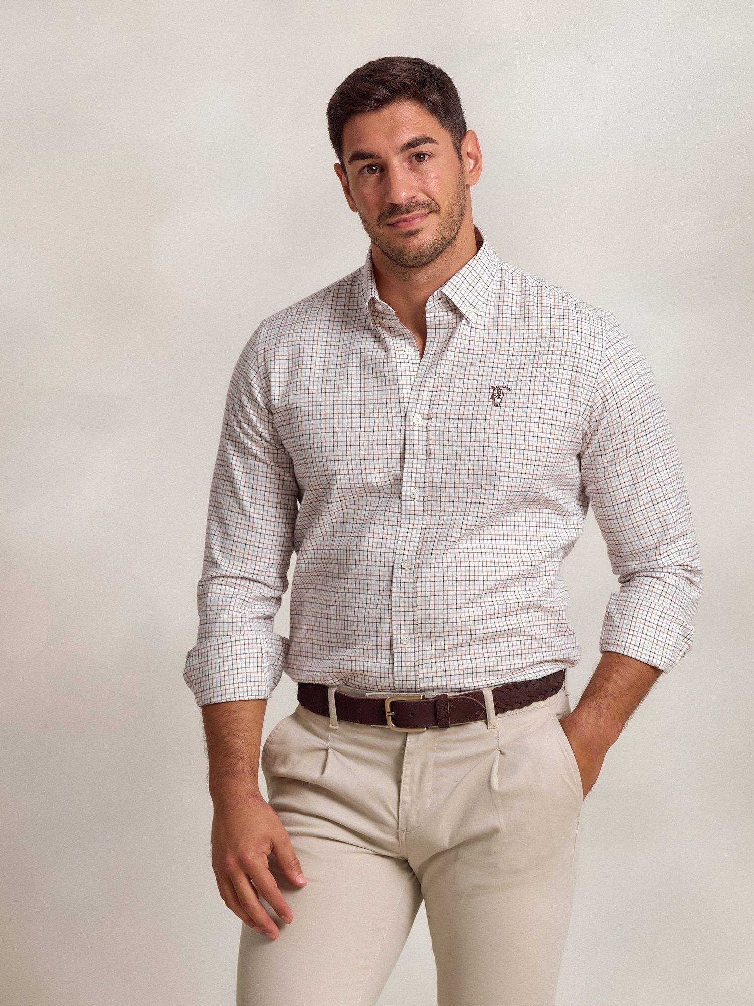 Chemise à Carreaux Fins | Moka 