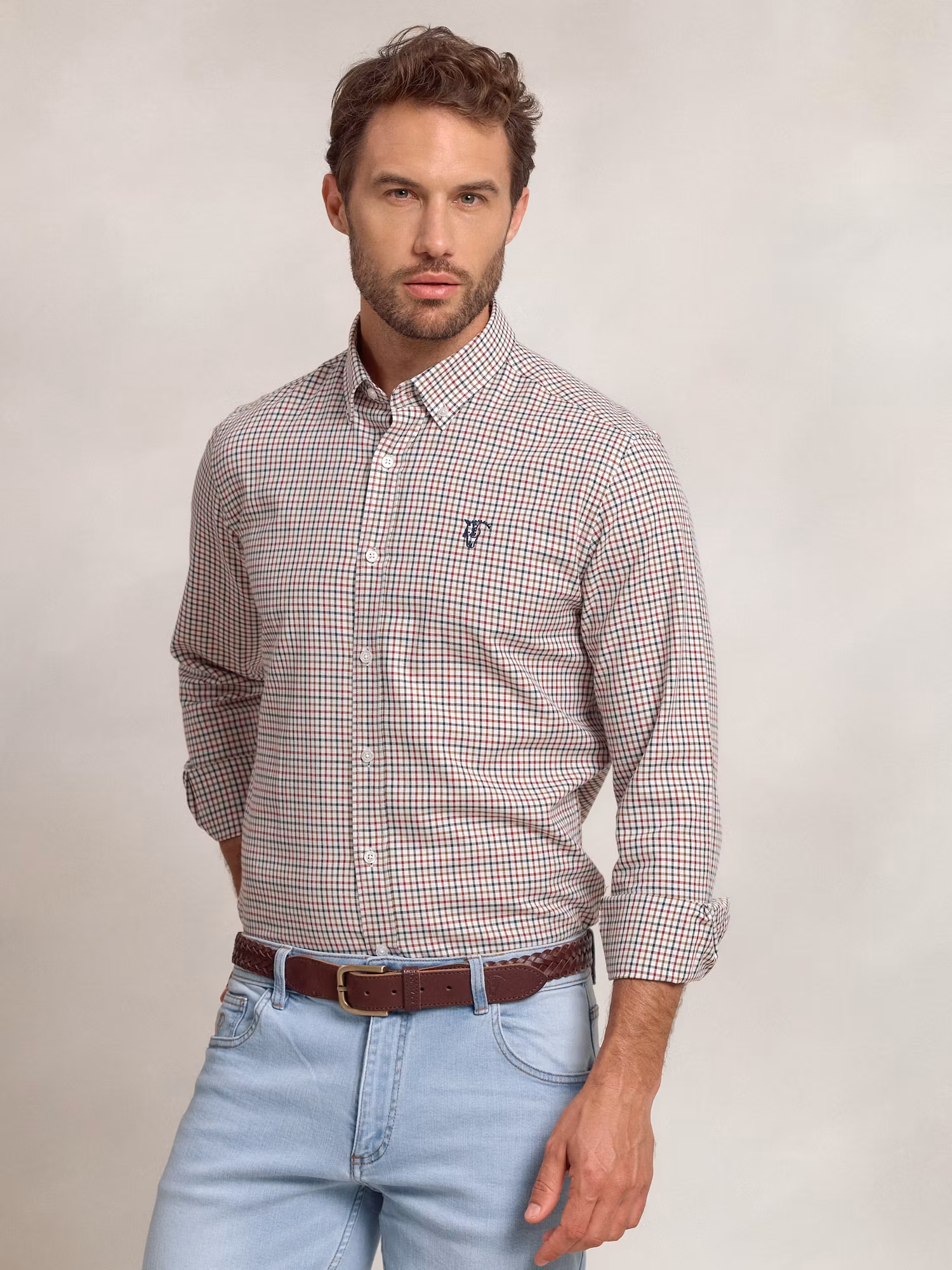 Mini Checkered Shirt | Burgundy