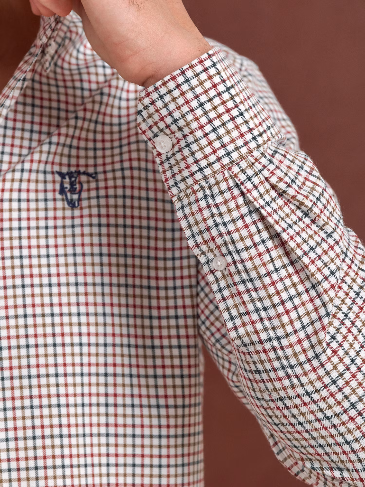 Mini Checkered Shirt | Burgundy