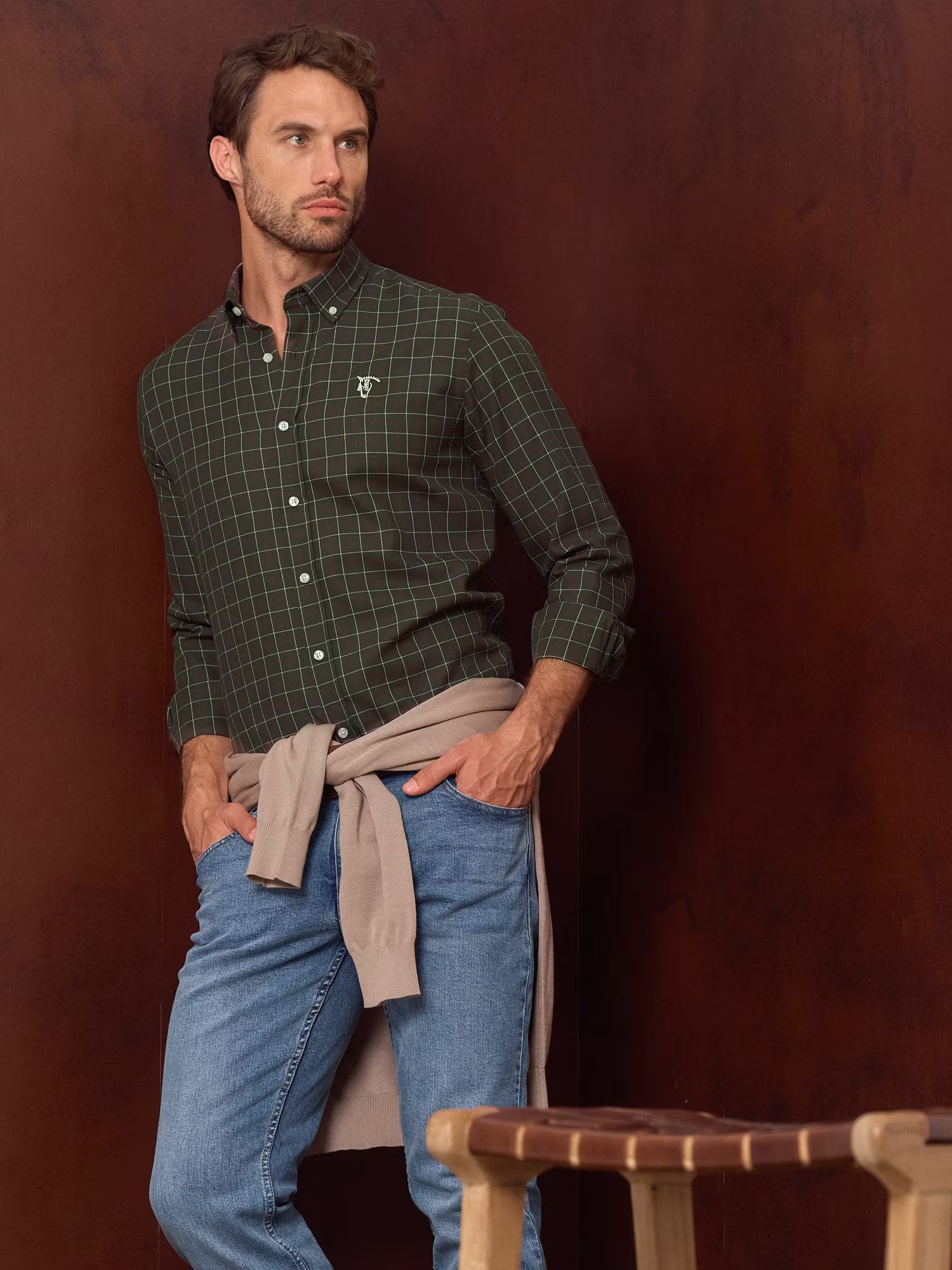 Green Checkered Viyela Shirt