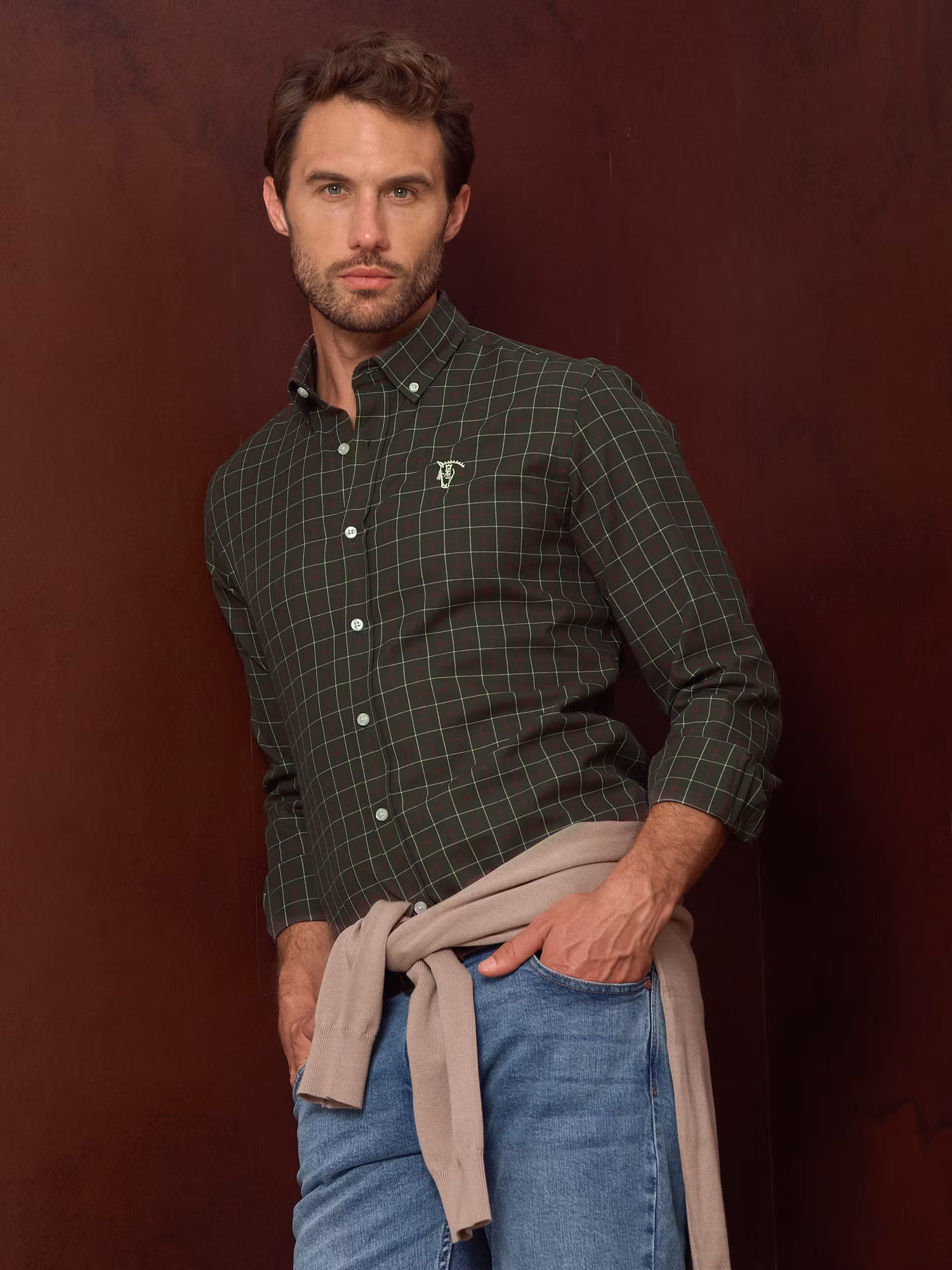 Green Checkered Viyela Shirt