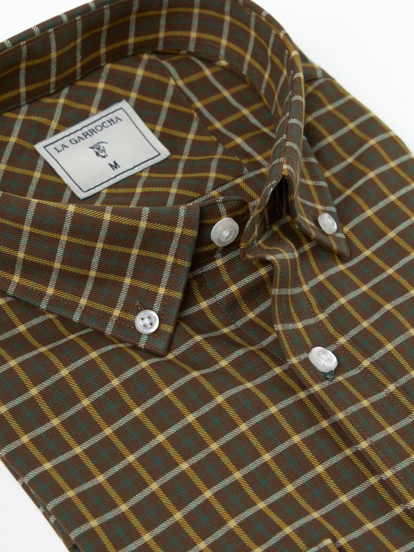 Camisa Xadrez de Viyela Marrom