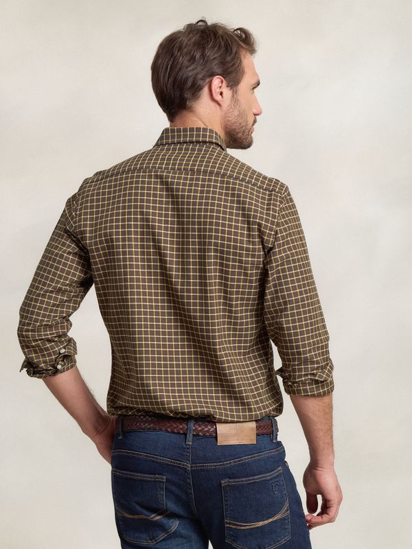 Camisa Xadrez de Viyela Marrom