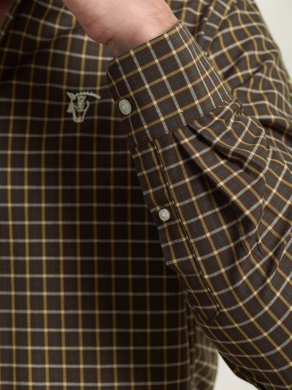 Camisa Xadrez de Viyela Marrom