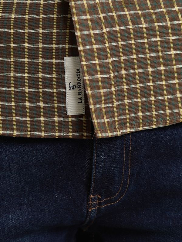 Camisa Xadrez de Viyela Marrom