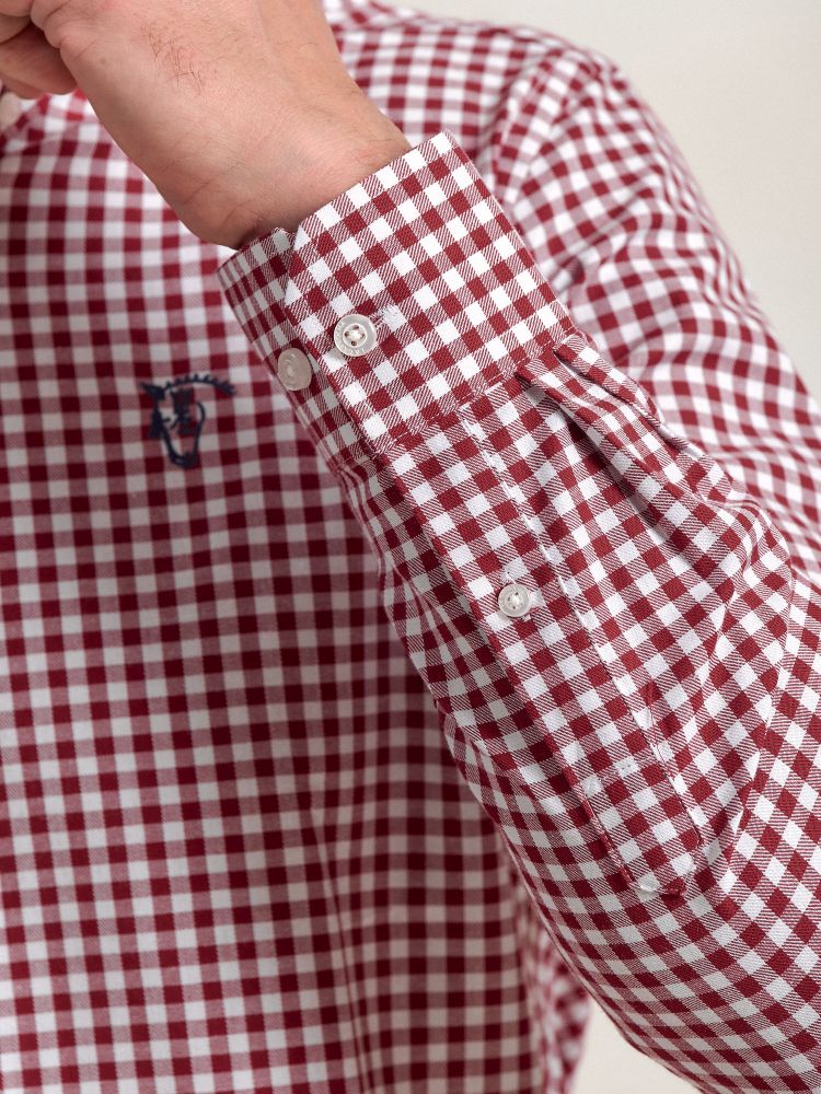 Chemise droite à carreaux, col américain La Redoute Collections