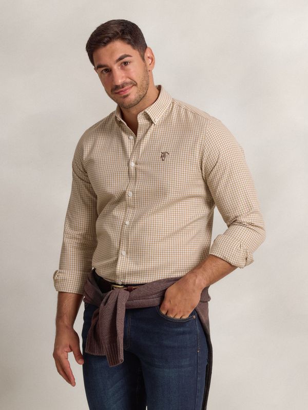 Camisa Viella Xadrez Vichy Mini | Camel 