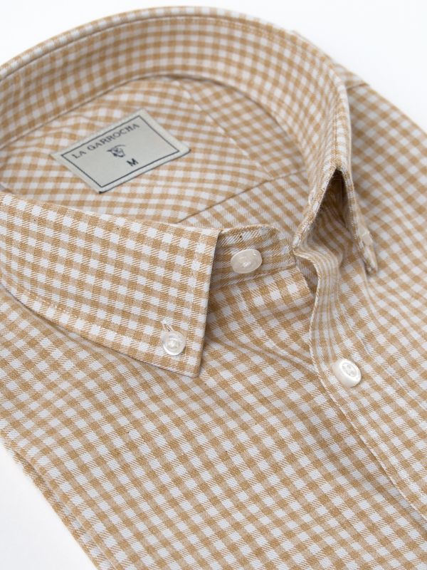 Camisa Viella Xadrez Vichy Mini | Camel 