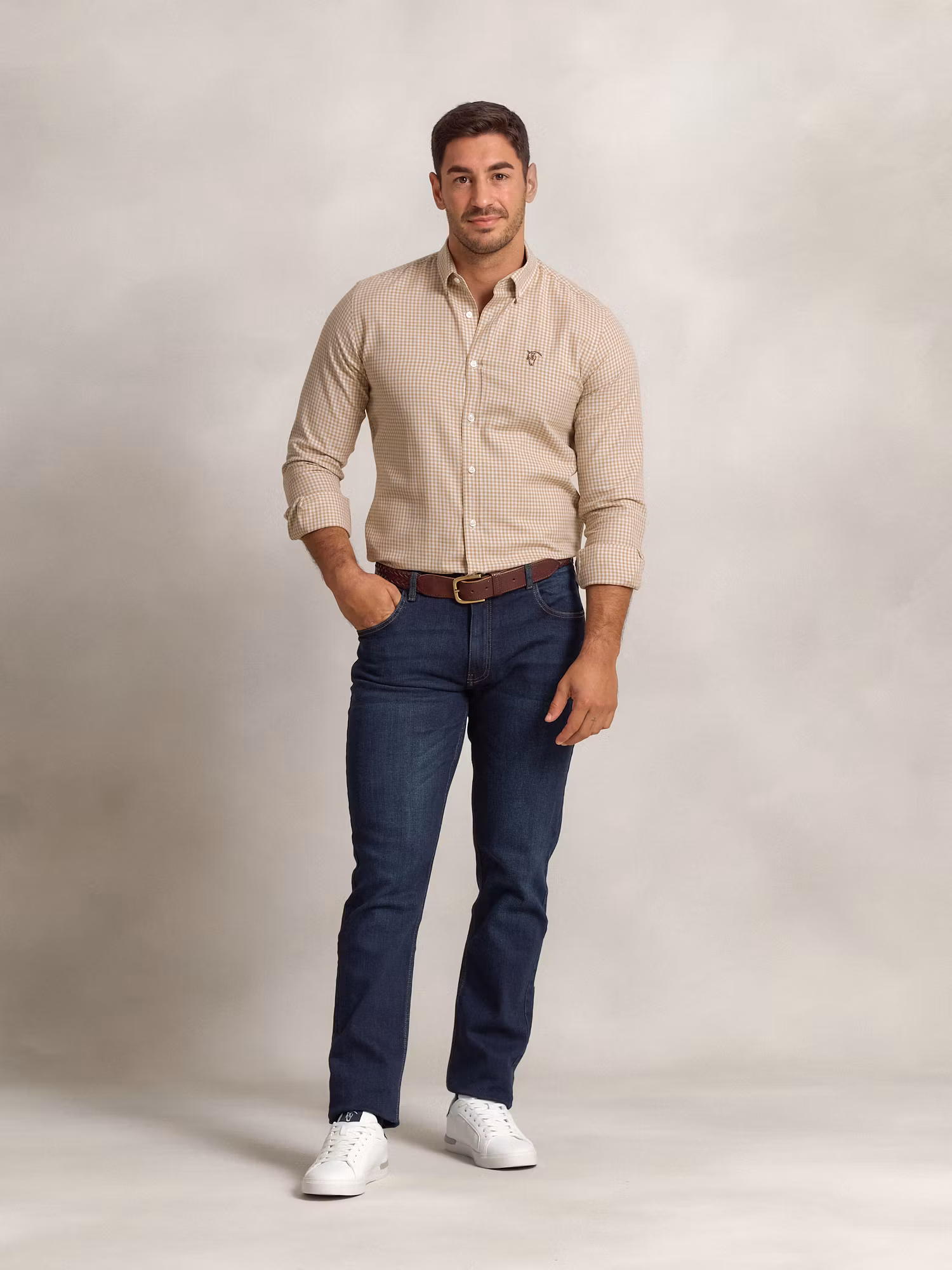 Mini Vichy Check Viella Shirt | Camel