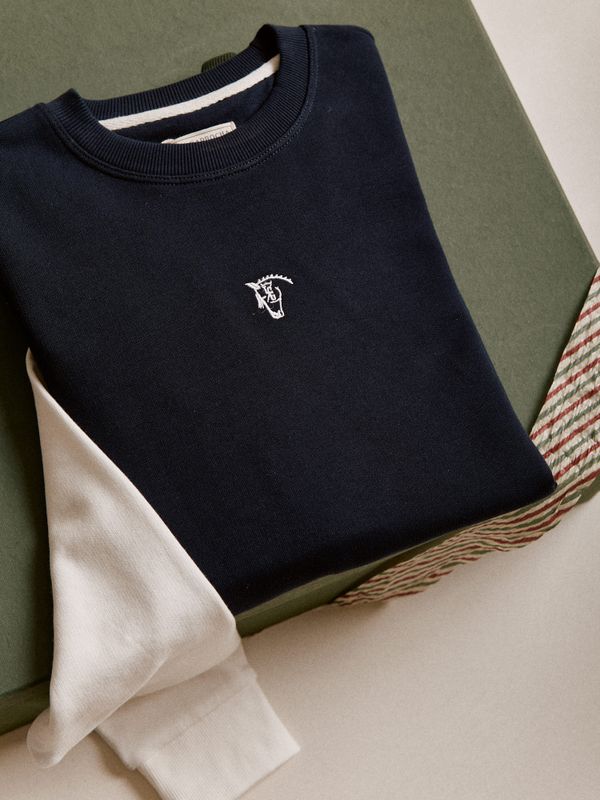 Sweatshirt Com Gola Redonda Multicolorido | Marino