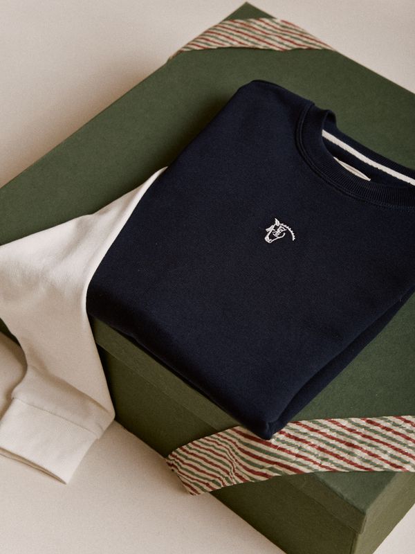 Sweatshirt Com Gola Redonda Multicolorido | Marino