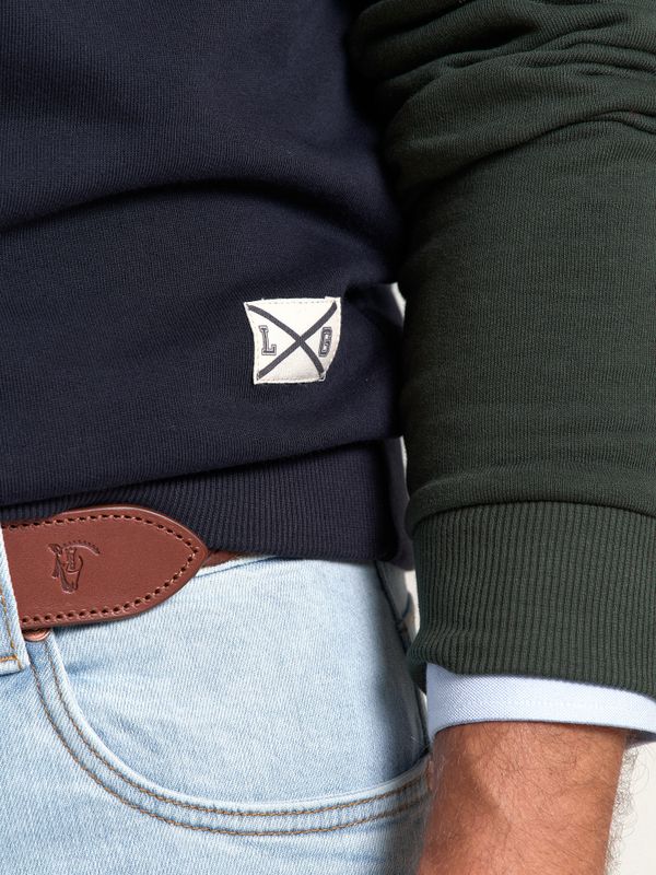 Sweatshirt Com Gola Redonda Multicolorido | Marino