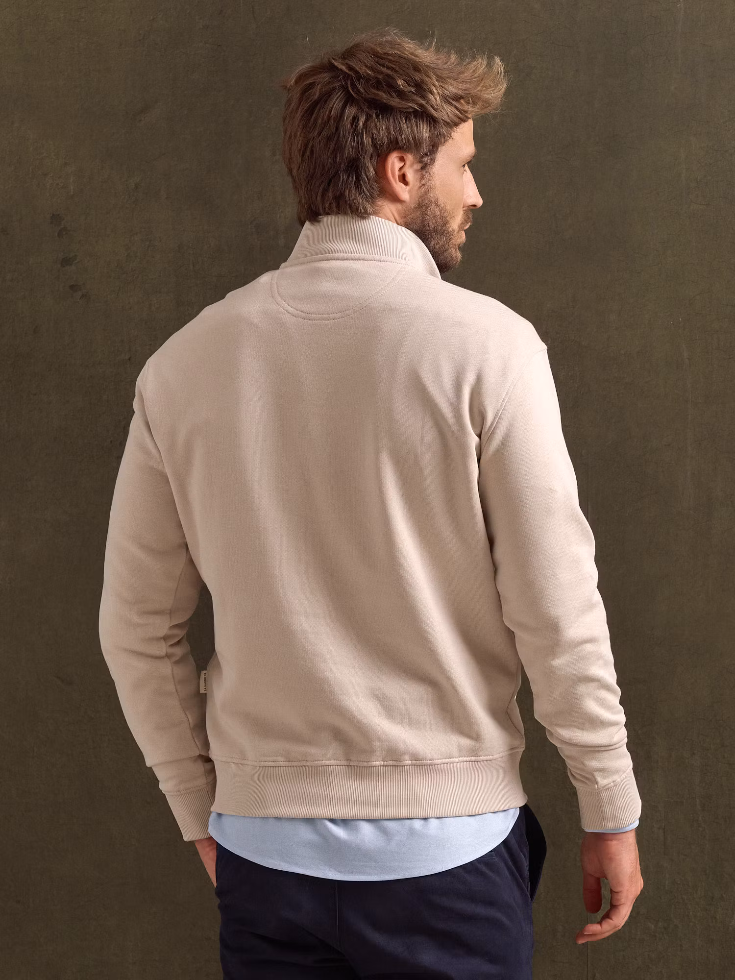 Basic Half-Zip Sweatshirt | Nude